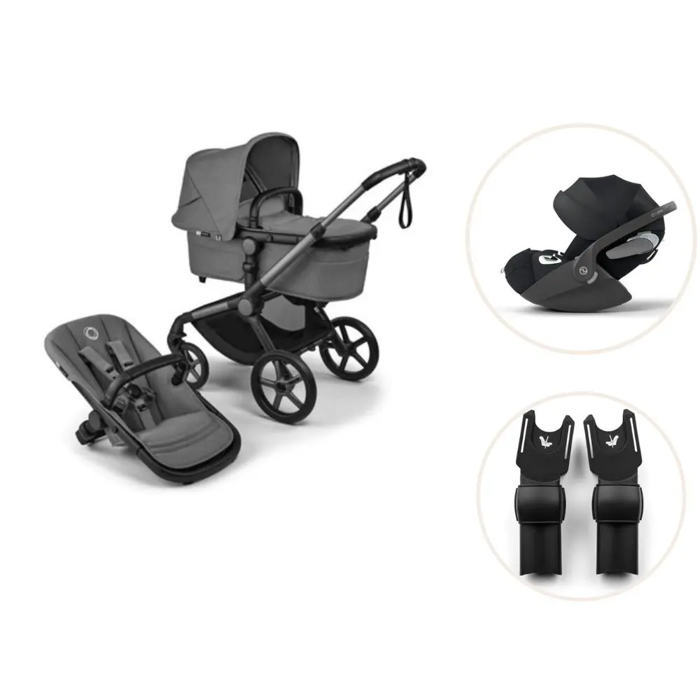 Bugaboo Fox 5 Renew Kombivogn Inkl. Cloud T Autostol Og Adapter - Moon Grey/Graphite