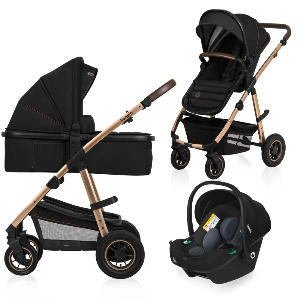 Lionelo Amber 3-i-1 Kombivognspakke - Black Onyx