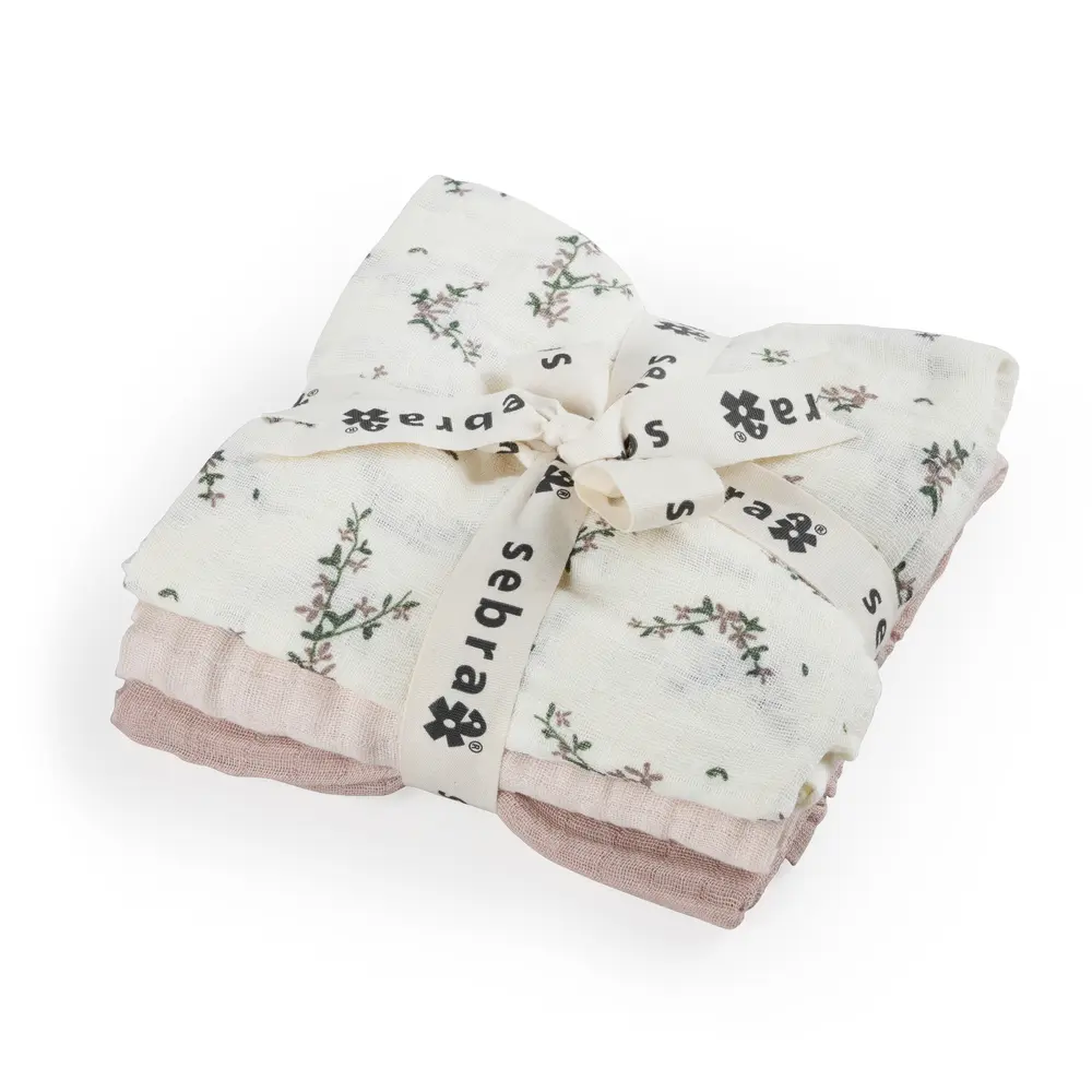 Sebra Stofbleer 3 stk - Powder Blossom Rose