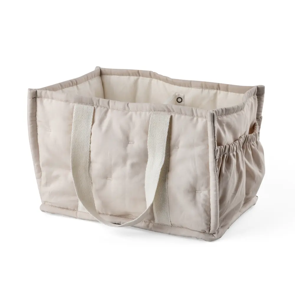 Pusleopbevaringskurv m/ hanke, morning beige