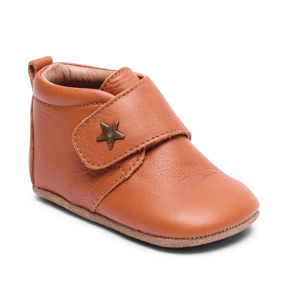 Hjemmesko, Velcro Star - 66 Cognac - 24