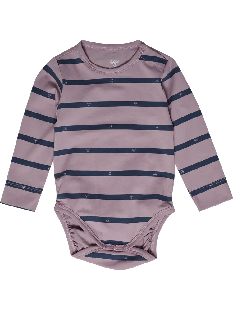 Hummel Stripy Bee Langærmet Body - Sea Fog - 74