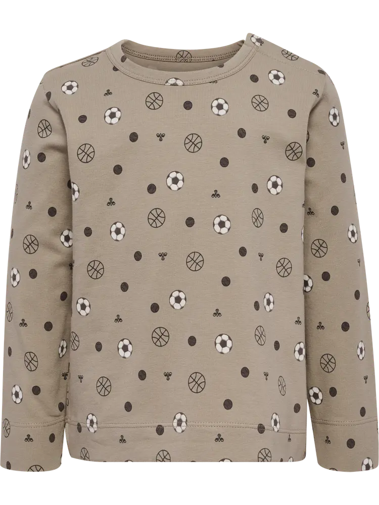 Hummel Langærmet T-Shirt m. Print - Vintage Khaki - 80