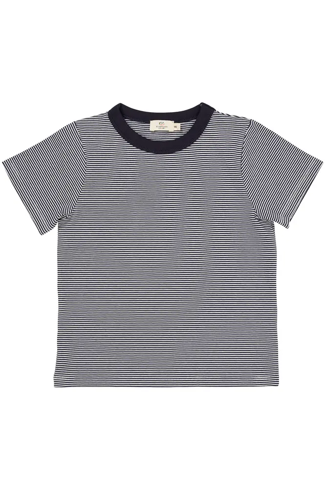 Stribet t-shirt - NAVY - 80