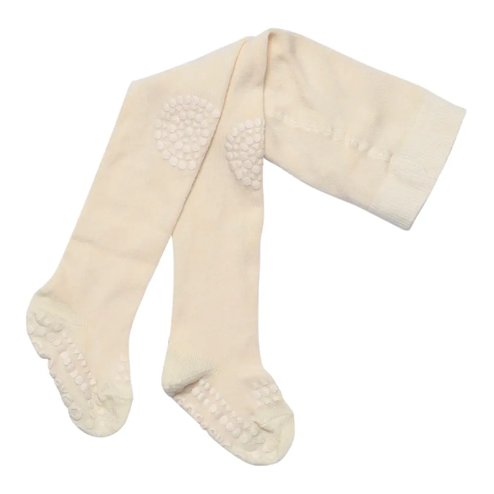 Kravle Strømpebukser Bambus - Off white - 6-12M