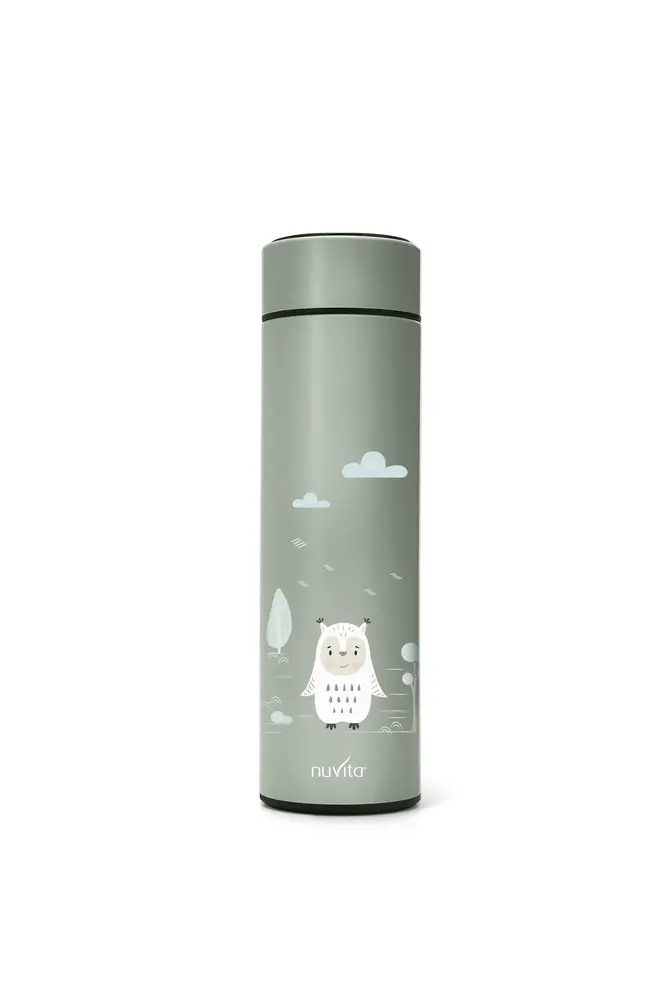 Nuvita Termobeholder Rustfristål LED-display 500 ml - Sage Green