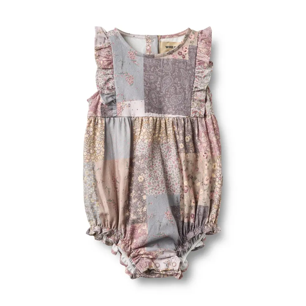 Wheat Emmaline Romper - Patchwork Flowers - 74