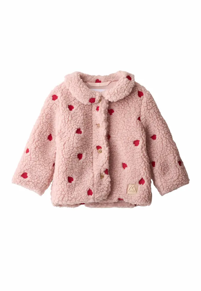 Molo Ummi Fleece Jakke - Red Hearts Soft - 74
