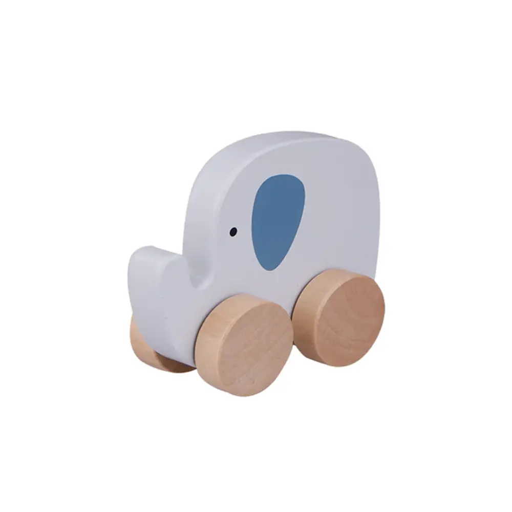 Wooden Elephant on Wheel