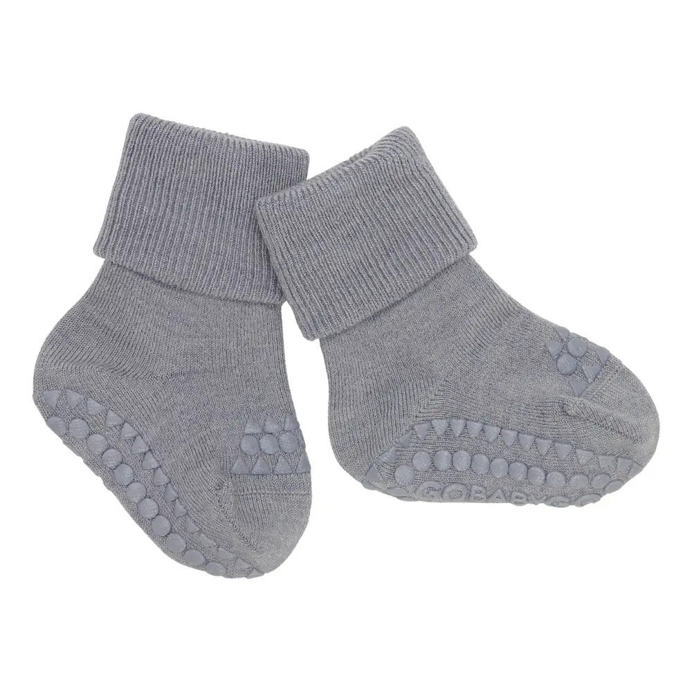 Skridsikre Strømper Merino Uld - Grey Melange - 17/19