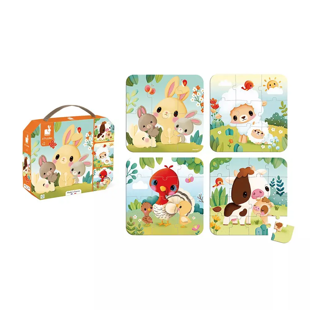 5 Progressive Farm Animal Puzzles 6-9-12-16 pcs