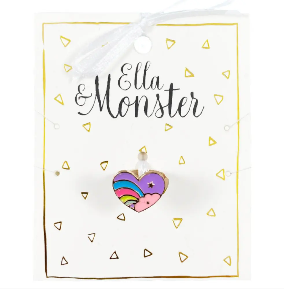 Ring Rainbow Heart Purple