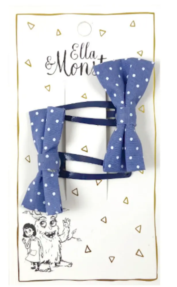 Hårclips Blue Butterfly Dot