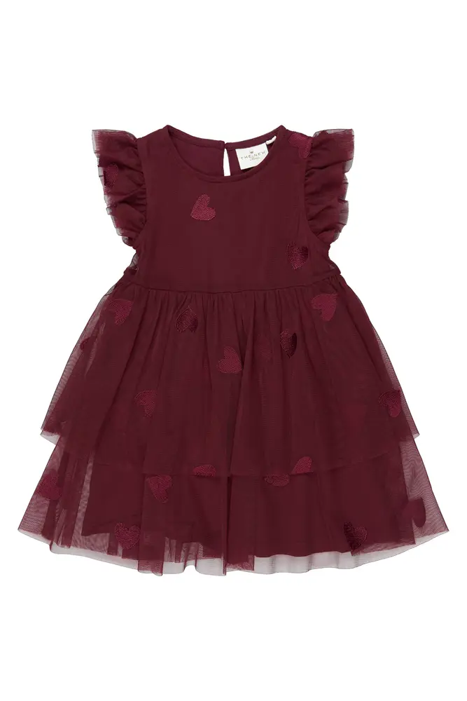 The New Siblings Vonda Mesh Kjole - Burgundy - 92