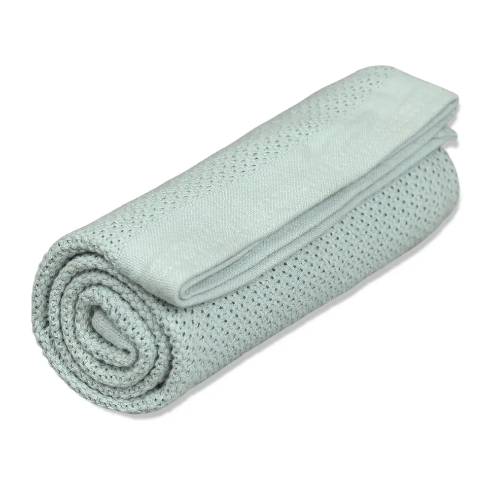 Vinter & Bloom Soft Grid Striktæppe Eko - Sage Green